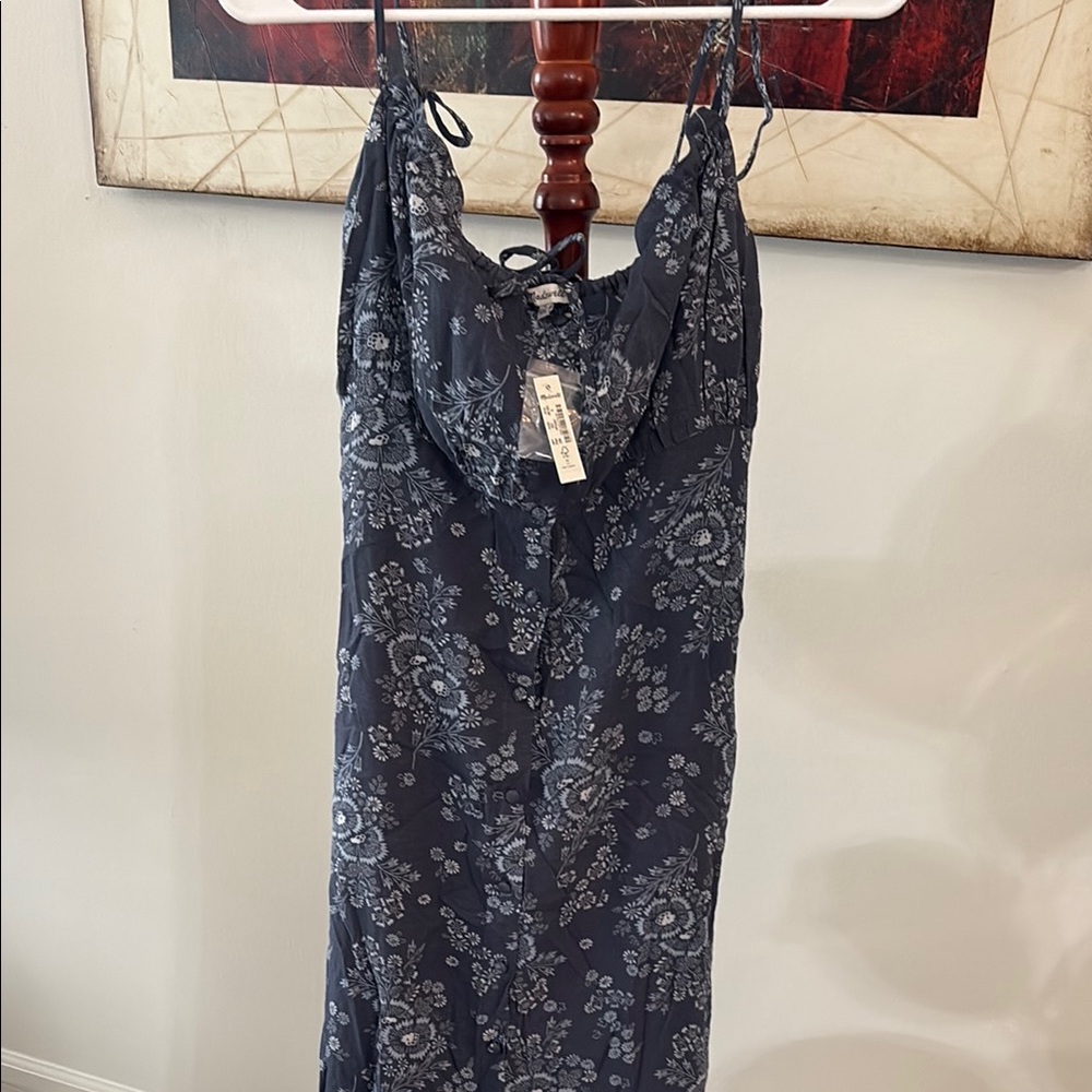 Madewell Tie-Back Button-Front Midi Dress in Archival Floral
